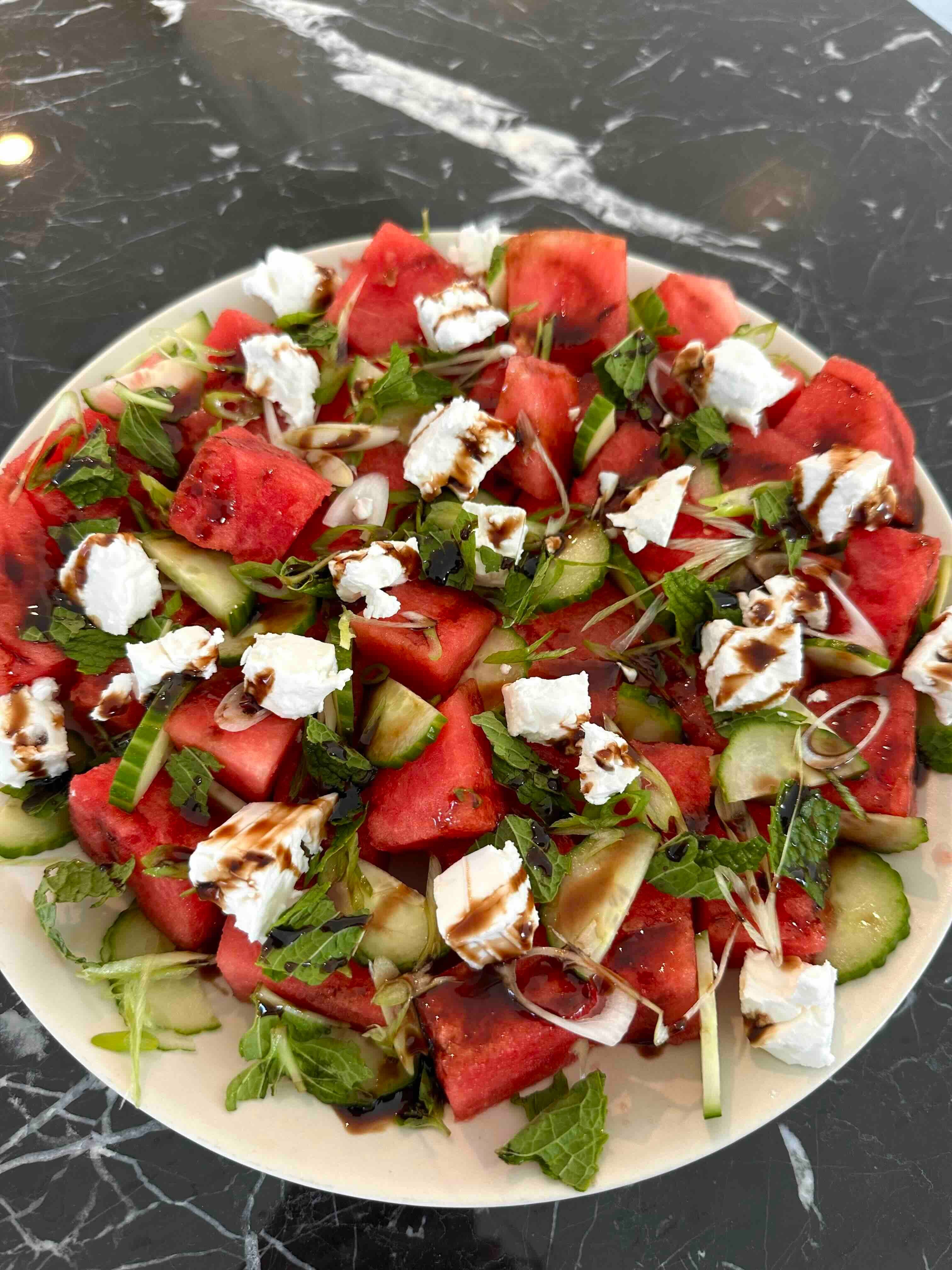 Watermelon & Feta Salad with Balsamic Glaze